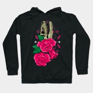 rose dinosaur skull Hoodie